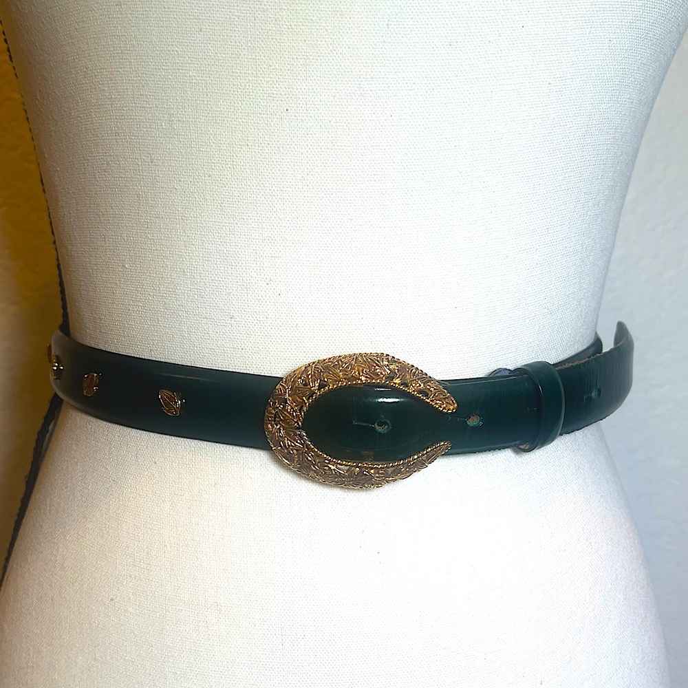 St. John Green Belt with Gold Buckle